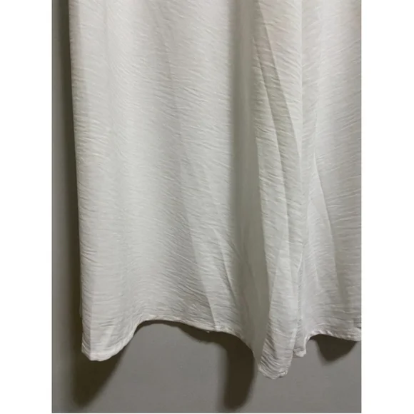 Paperbag Waist Knot Front Wide Leg Pants in White Size 2X - Picture 9 of 9